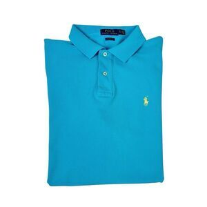 POLO RALPH LAUREN Classic Fit Mens XL Blue Cotton Short Sleeve Polo Shirt